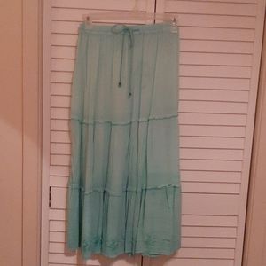 Bobbie Brooks green embroidered skirt.